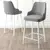 Hanah Home Set barskih stolica Enox, 6 komada, Sivo-beli