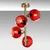 Opviq Luster Benek-15-14501, 40x40x55cm, IP20, Zlatno-crvene boje