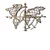 Wallity Zidna dekoracija World Map Compass Led, 65x95 cm 2 mm, Zlatne boje