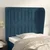 Vidaxl Vzglavje z ušesi temno modra 93x23x118/128 cm žamet