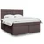 Vidaxl Box spring postelja z vzmetnico temno rjava 180x200 cm blago