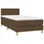 Vidaxl Box spring postelja z vzmetnico LED temno rjava 100x200cm blago