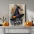 WallXpert slika na platnu 70100HALC-014, veštičji šešir sa paukom i natpis The Witch Is In, 70 x 100 cm
