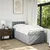 Vidaxl Box spring postelja z vzmetnico svetlo siv 100x200 cm blago