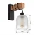 Brilagi - Zidna lampa WOOD GLASS 1xE27/60W/230V borovina/crna/bela