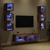 TV ormar S LED lampica s ladicama Zidne 8 pcs Staro drvo Stakl