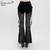 Ženske hlače DEVIL FASHION - Gothic Drawstring Mesh Splice Flared - EPT012