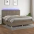 Vidaxl Box spring postelja z vzmetnico LED taupe 200x200 cm blago