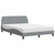 Krevet s madracem Dover svjetlosivi 140x190 cm od tkanine