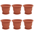 Saksije za biljke 6 pcs Crvena cigla O 26 x 21.5 cm Plastika