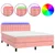 Vidaxl Box spring postelja z vzmetnico LED roza 140x190 cm žamet