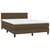 Vidaxl Box spring postelja z vzmetnico LED temno rjava 140x190cm blago