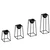 Aberto Design Set dekorativnih saksija GED-018,, O 15 cm ,, Crna
