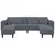 Sofa 3 pcs Tamno siva 250 x 188 x 76 cm Baršun