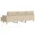 Trosjed s tabureom krem 210 cm od tkanine