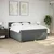 Vidaxl Box spring postelja z vzmetnico temno siva 200x200 cm blago