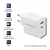 Qoltec stenski polnilnik 45 W | 5–20 V | 2,4–3 A | USB tip C PD | USB 3.0 | bel