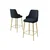Hanah Home set od 2 barskih stolica Tera, antracit tkanina Babyface, zlatne metalne noge