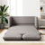 VIDAXL talni raztegljivi kavč (2v1, taupe, 112x174x55cm), blago