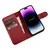 iCarer denarnica ovitek 2v1 za iPhone 14 Pro Max, rdeča, Anti-RFID