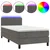 Krevet box spring s madracem LED tamnosivi 90x200 cm baršun