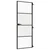 Sobna vrata tanka crna 76 x 201,5 cm kaljeno staklo i aluminij