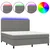 Vidaxl Box spring postelja z vzmetnico LED temno siva 160x200 cm blago