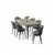 HANAH HOME Rasklopivi trpezarijski sto i stolice (7 delova) Asfel Travertine Grey