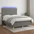 Vidaxl Box spring postelja z vzmetnico LED temno siva 140x200 cm blago