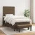 Vidaxl Box spring postelja z vzmetnico temno rjava 90x200 cm blago