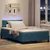Vidaxl LED Box Spring Postelja z LED Temno modra 120 x 190 cm Žamet