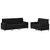 2-dijelni set sofa s jastucima crni od tkanine