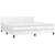 Vidaxl Box spring postelja z vzmetnico bela 200x200 cm umetno usnje