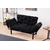 Atelier del Sofa Dvosed na razvlačenje Nitta 155x85x70cm Crni