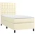 Vidaxl Box spring postelja z vzmetnico krem 90x190 cm umetno usnje