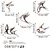 Wallity Zidna dekoracija Birds 2, 5 komada