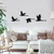 WallXpert metalni zidni ukras DK-FLY-BR103, ptice u letu, 4 dela, crni