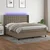 Vidaxl Box spring postelja z vzmetnico LED taupe 180x200 cm blago