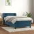 Vidaxl Box spring postelja z vzmetnico temno modra 100x200 cm žamet