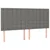 Vidaxl LED posteljno vzglavje temno sivo 180x5x118/128 cm blago