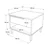 Hanah Home Noćni stočić On14-W, 53.6x42.4x44.5 cm, Beli