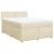 vidaXL Box spring postelja z vzmetnico krem 140x200 cm blago