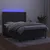 Vidaxl Box spring postelja z vzmetnico LED temno siva 140x200 cm žamet
