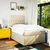 Vidaxl Box spring postelja z vzmetnico krem 120x190 cm blago
