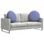 Jastučići za sjedenje 2 pcs Traper plava O60 x 21 cm tkanina