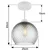 BRILAGI - LED Plafonski luster R GLASS 1xE27/60W/230V prečnik 25 cm bela/zadimljeno siva