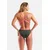 ARENA Enodelne kopalke LACE BACK SOLID  oliva / roza