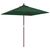 Vrtni suncobran s drvenim stupom zeleni 198 x 198 x 231 cm