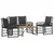 Set vanjskog namještaja 4 pcs Crna i tamno siva