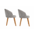 HANAH HOME Set 2 stolice Bentley Grey Dark Oak
